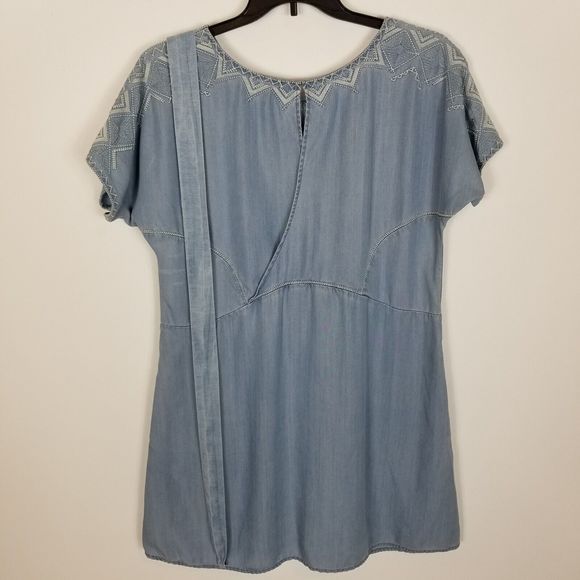 Anthropologie Holding Horses Women Lyocell Chambray Mini Dress Size M-L - Picture 5 of 6